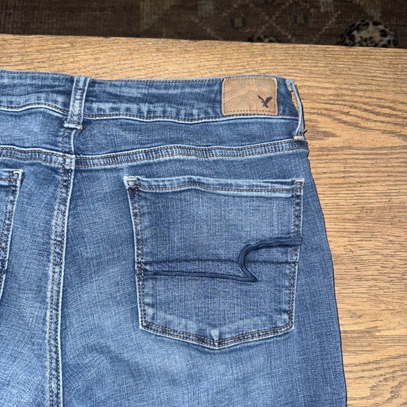 American Eagle Outfitters Dark Blue Straight Leg Skinny Jeans 14R - Picture 6 of 6